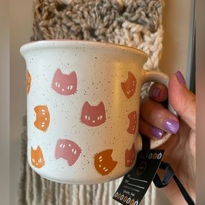 Spooky Pink and Orange Cat Halloween Mug NWT